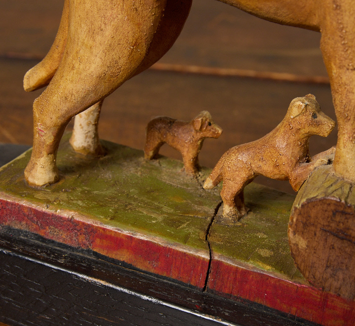 VINTAGE FOLK ART POLYCHROME PAINTED DOORSTOP