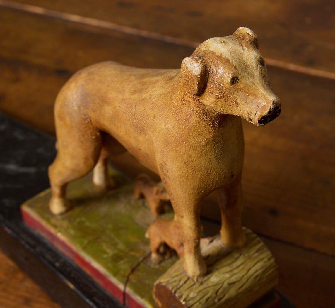 VINTAGE FOLK ART POLYCHROME PAINTED DOORSTOP