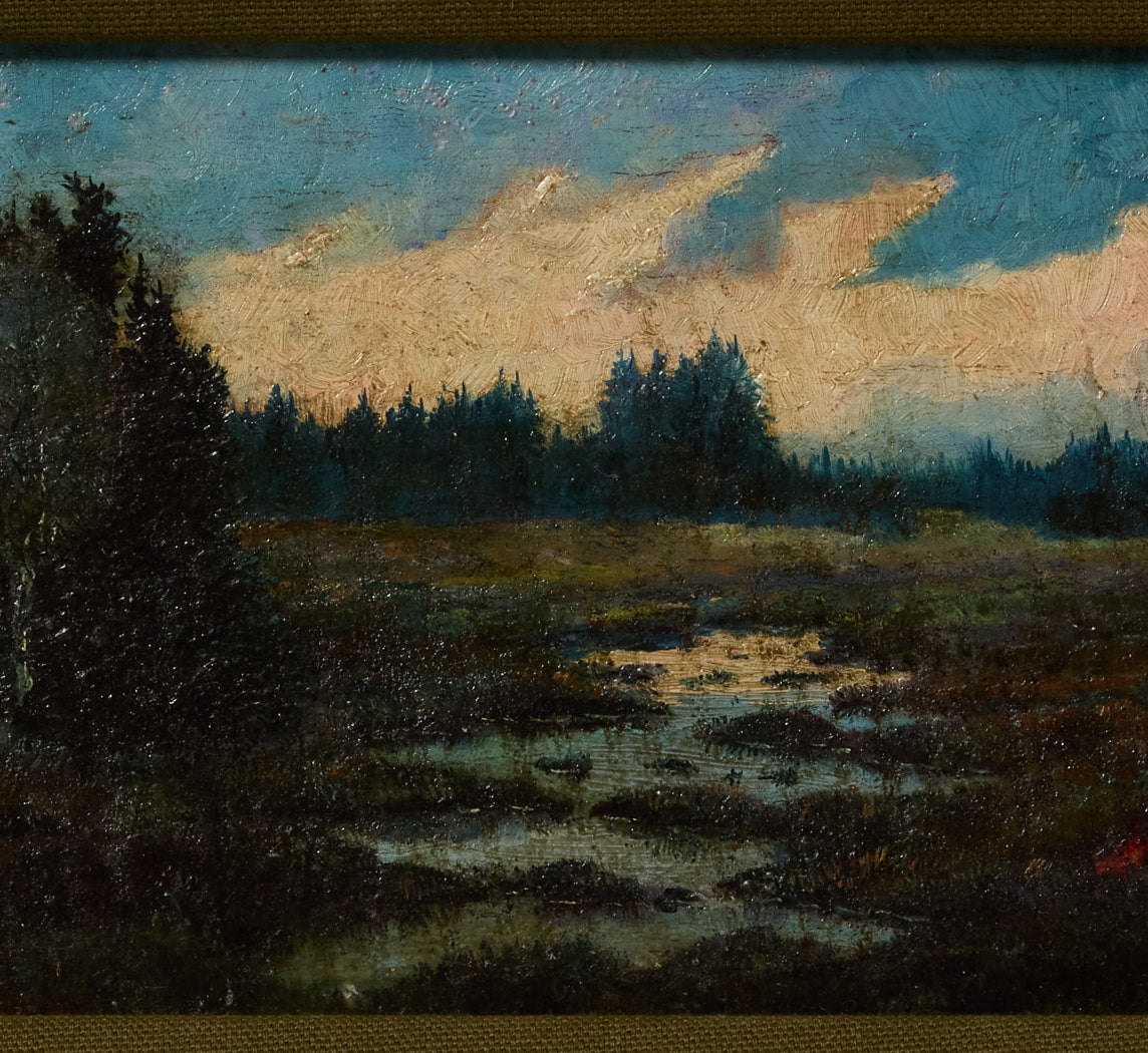 PETITE EARLY 20TH CENTURY GERMAN MARSH LANDSCAPE