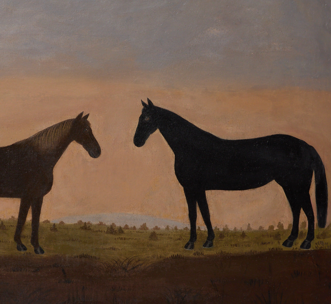 CIRCA 1860S AMERICAN HORSE LANDSCAPE, SIGNED