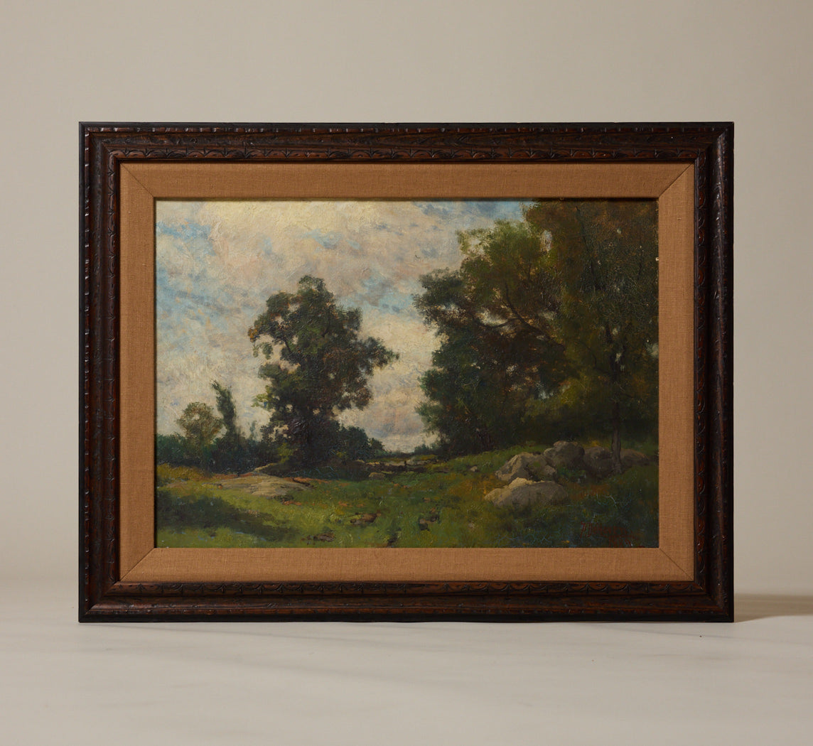 LATE 19TH CENTURY AMERICAN FOREST LANDSCAPE BY FRANKLIN DE HAVEN (1856-1934)