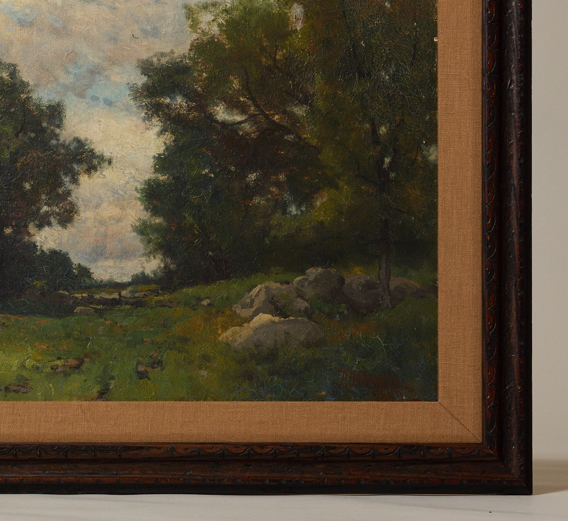 LATE 19TH CENTURY AMERICAN FOREST LANDSCAPE BY FRANKLIN DE HAVEN (1856-1934)