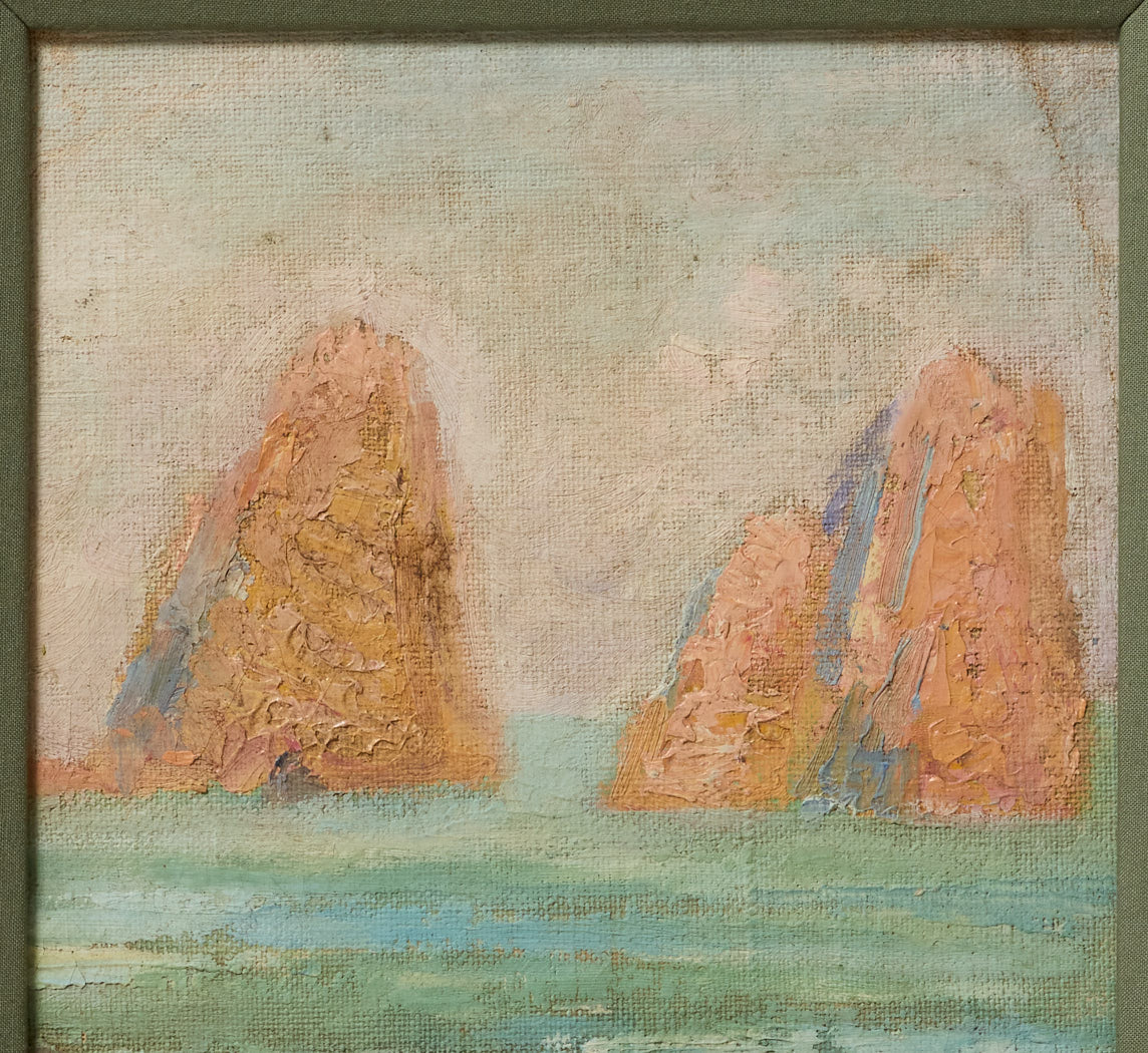 1920S ITALIAN IMPRESSIONIST SEASCAPE OF CAPRI