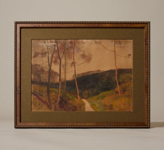 1910S FRENCH PASTEL "PATH IN THE LANDES"