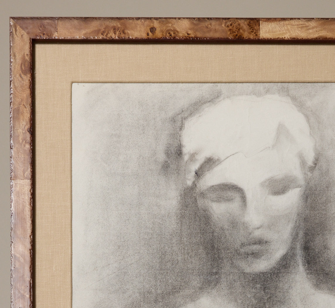 1950S FRENCH CHARCOAL FIGURE SKETCH