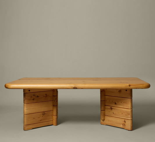 1970S SCANDINAVIAN PINE BRUTALIST COFFEE TABLE