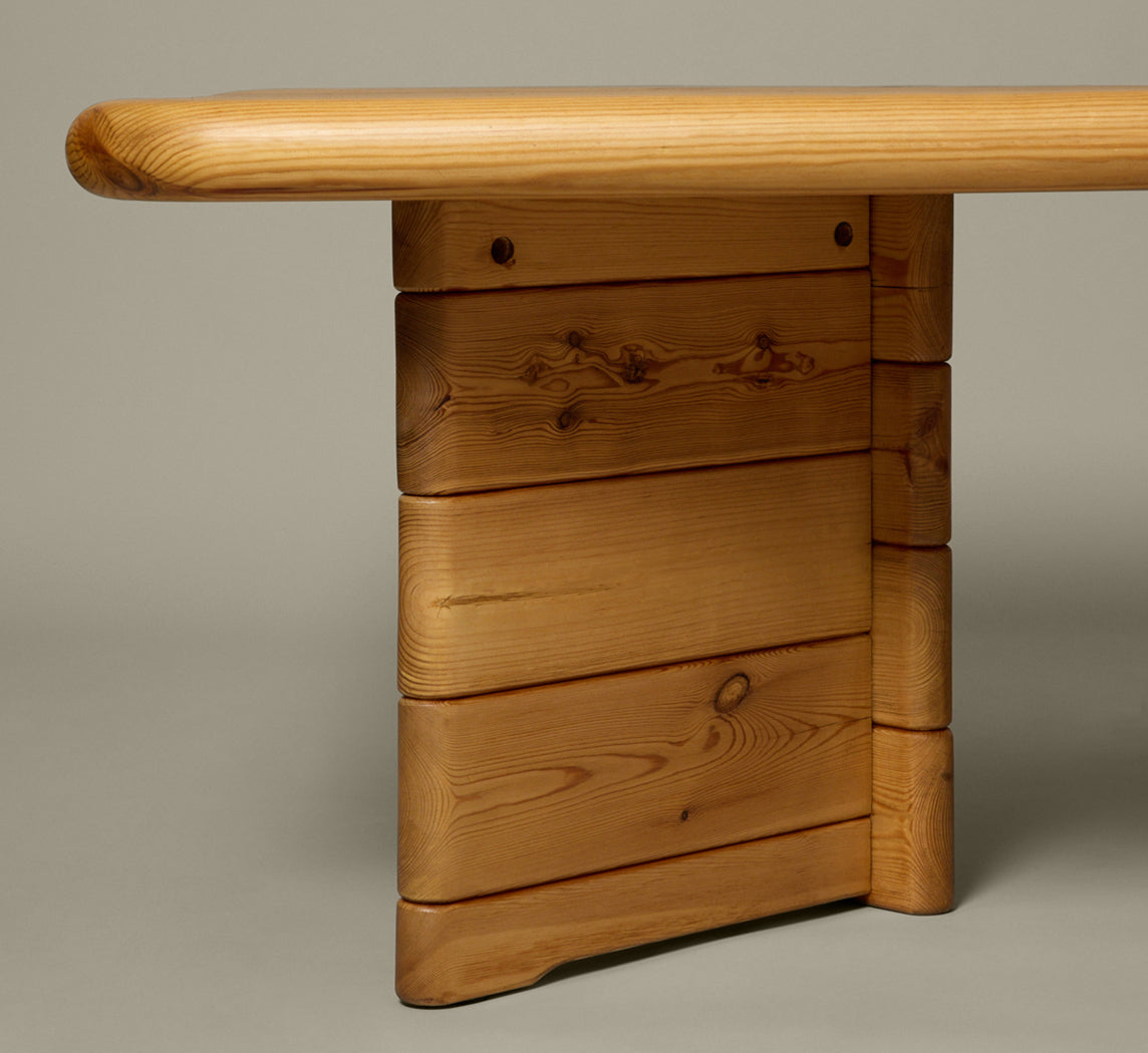 1970S SCANDINAVIAN PINE BRUTALIST COFFEE TABLE