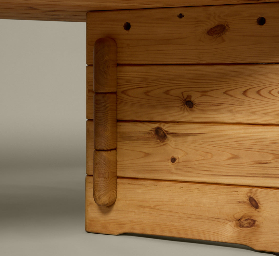 1970S SCANDINAVIAN PINE BRUTALIST COFFEE TABLE