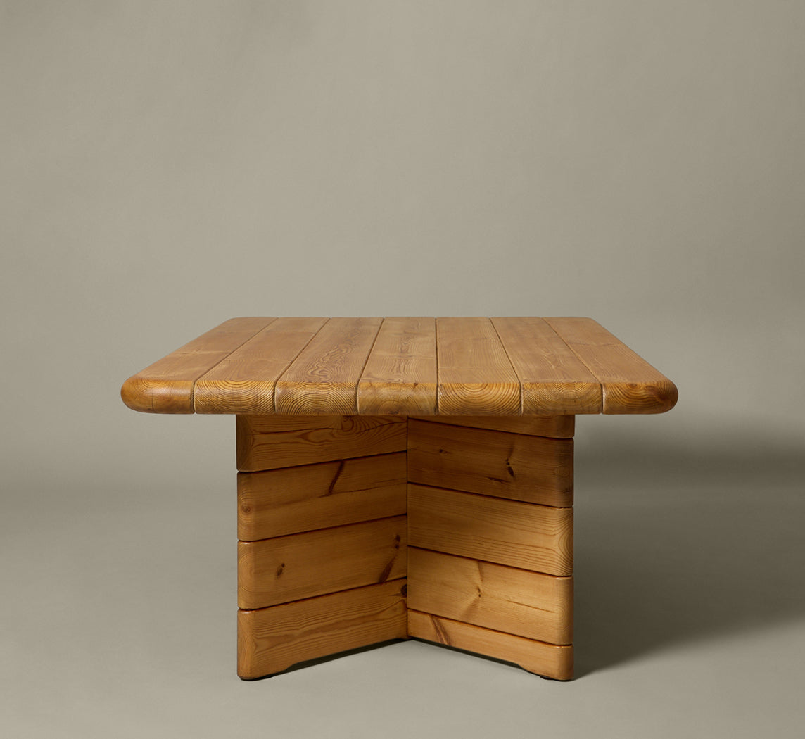 1970S SCANDINAVIAN PINE BRUTALIST COFFEE TABLE