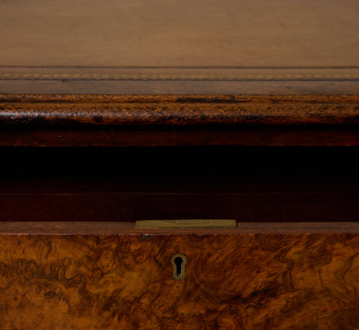VICTORIAN PARTNER'S DESK IN BURL WALNUT