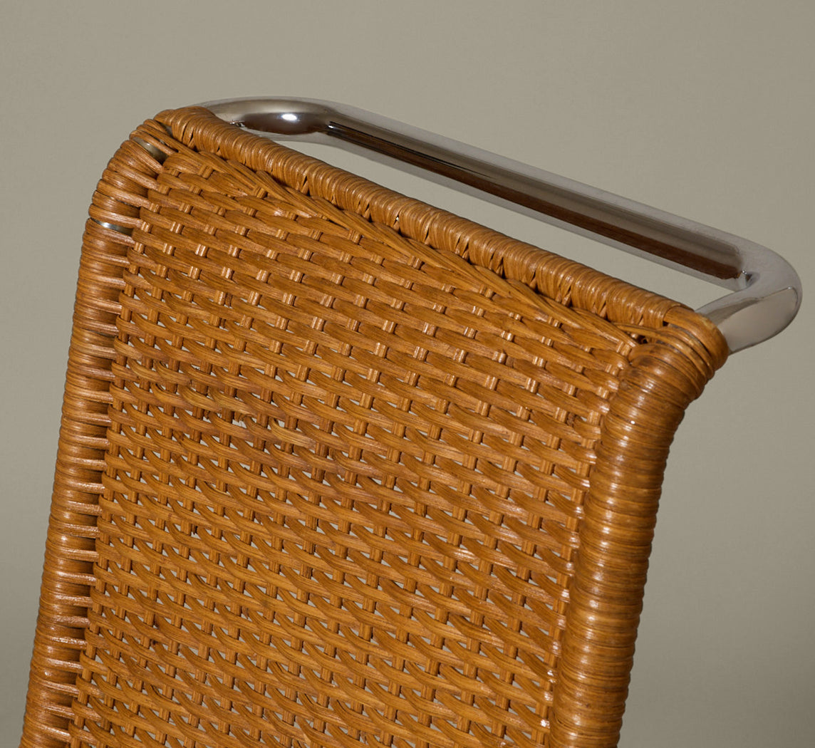 SET OF 8 CANE & CHROME CANTILEVER CHAIRS ATTR. TO MIES VAN DER ROHE