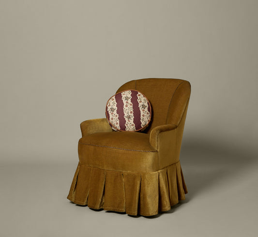 1940S DUTCH CORDUROY ARMCHAIR WITH SKIRT