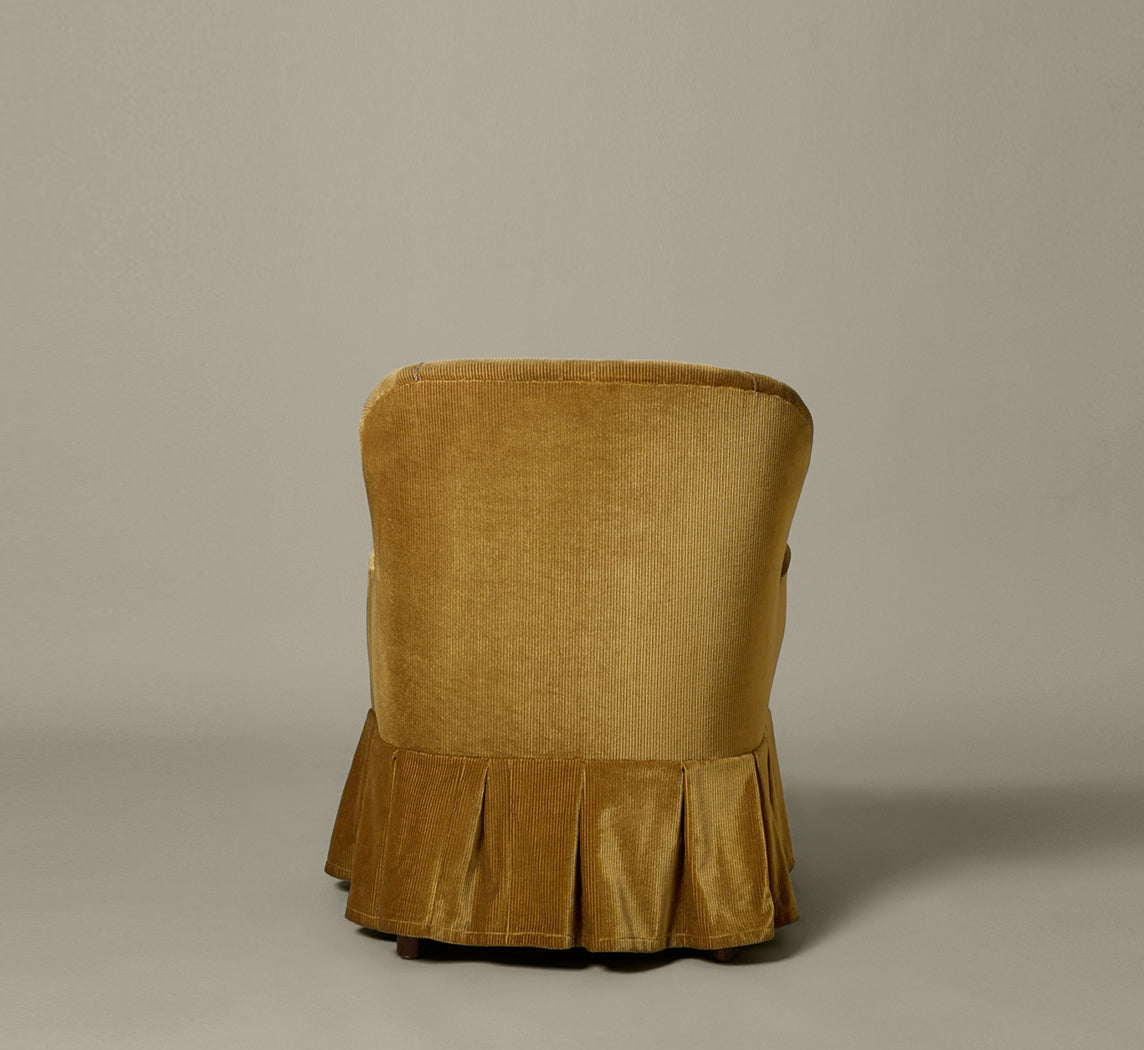 1940S DUTCH CORDUROY ARMCHAIR WITH SKIRT