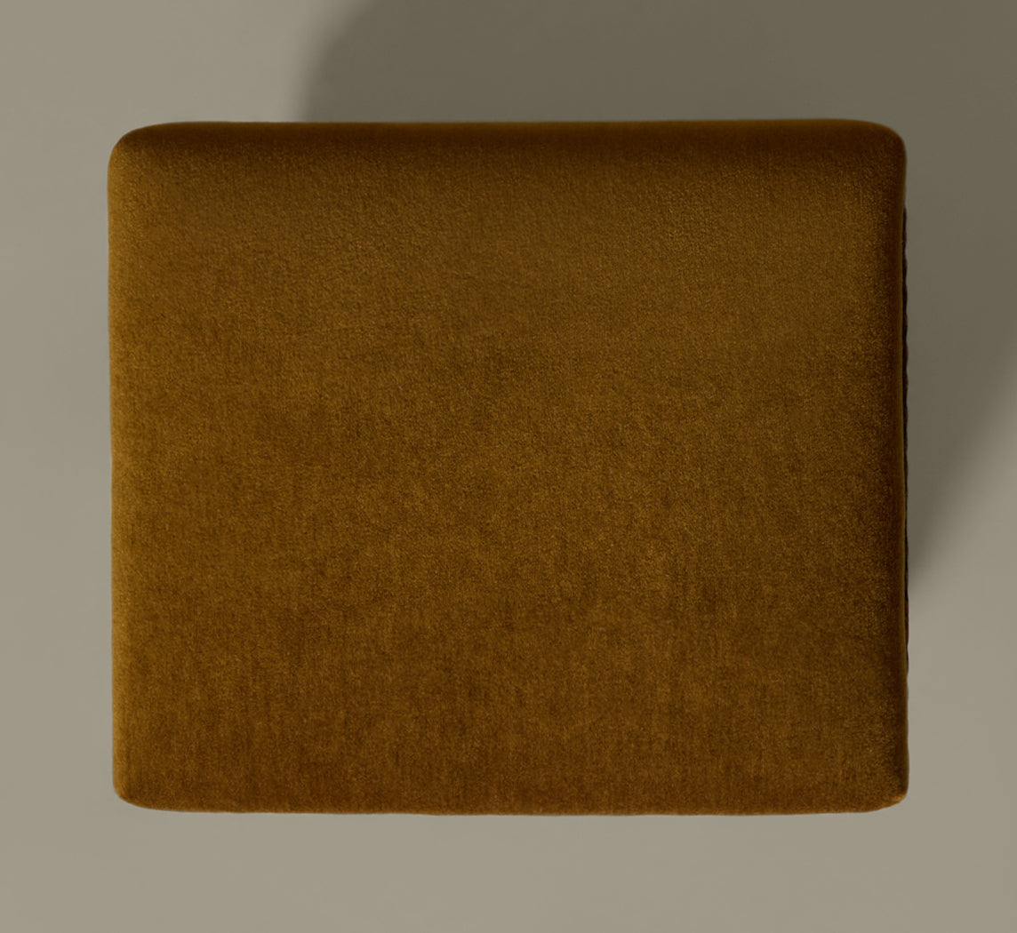 ANTIQUE TRAMP ART UPHOLSTERED FOOTSTOOL