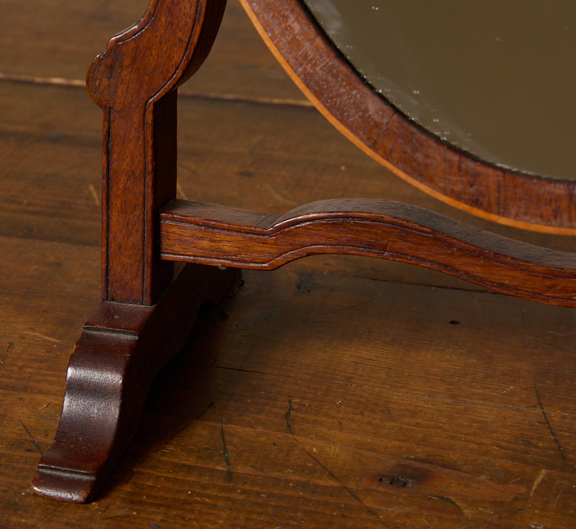 19TH CENTURY VICTORIAN TILTING OVAL VANITY MIRROR
