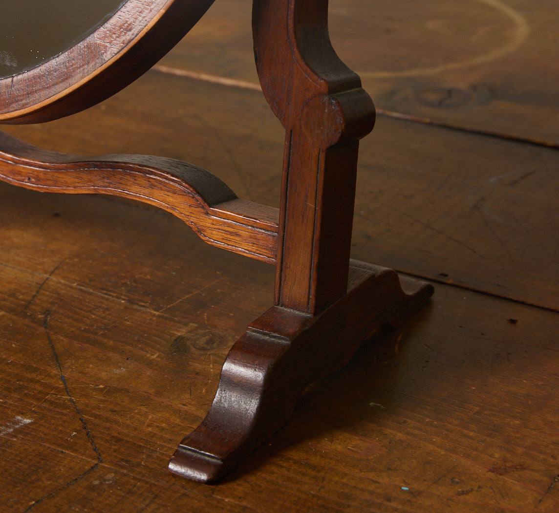 19TH CENTURY VICTORIAN TILTING OVAL VANITY MIRROR