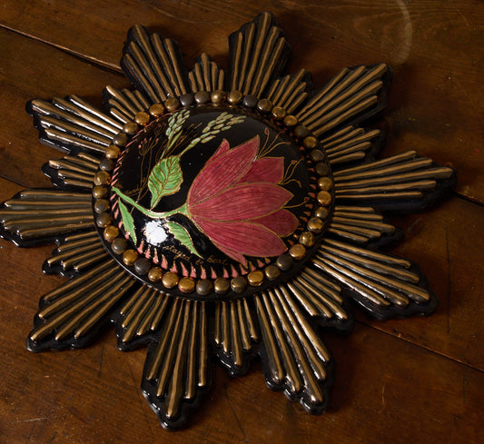 MAGIC ROSE STARBURST WALL MEDALLION BY TINA CHARAD