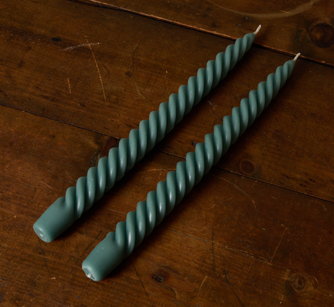 PAIR OF BEESWAX TAPER CANDLES