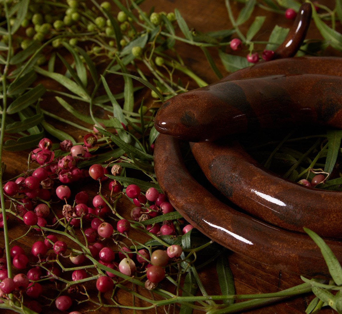 AMERICAN FOLK ART EARTHENWARE SNAKE