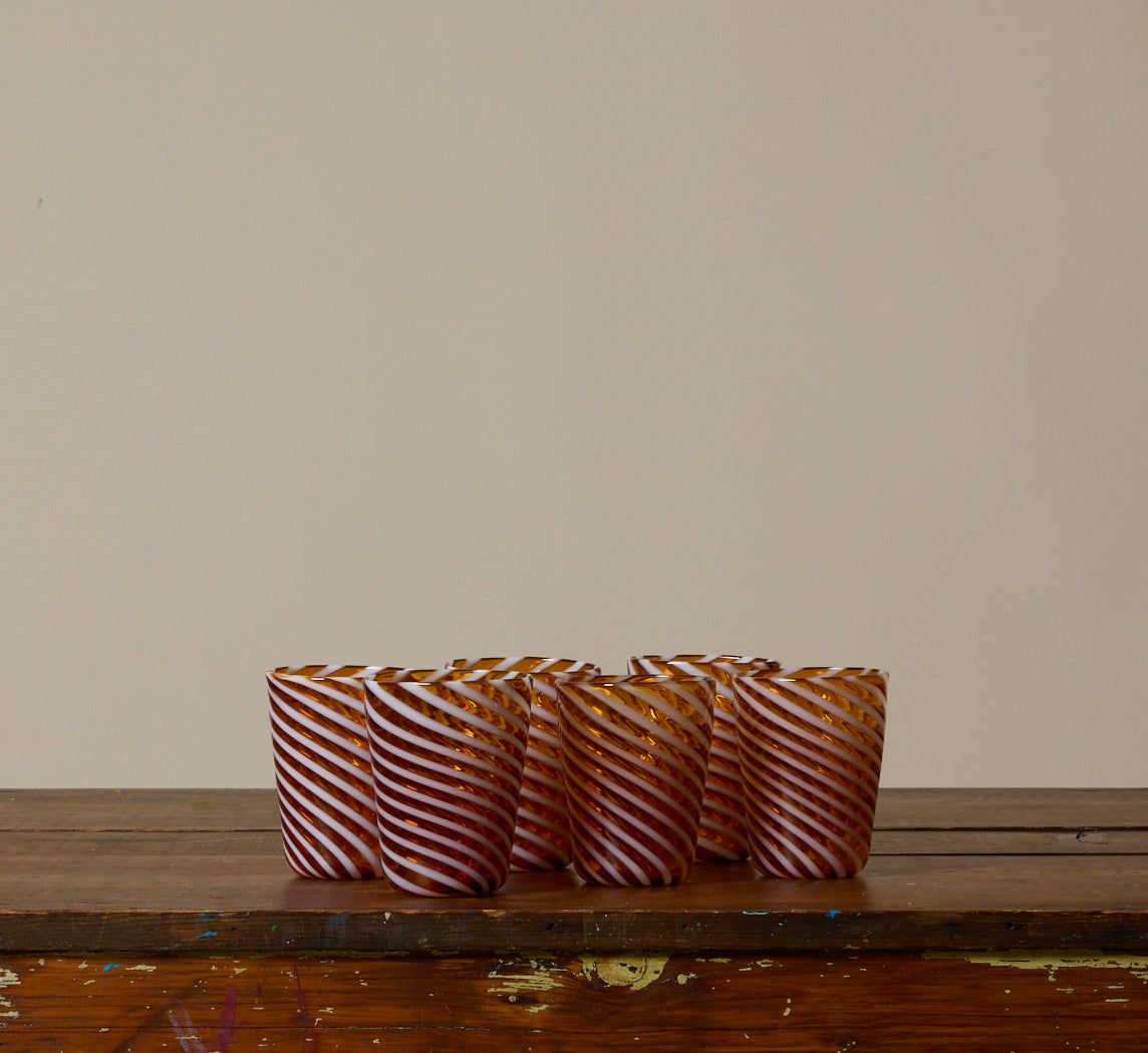 SET OF 6 MURANO GLASSWARE TUMBLERS
