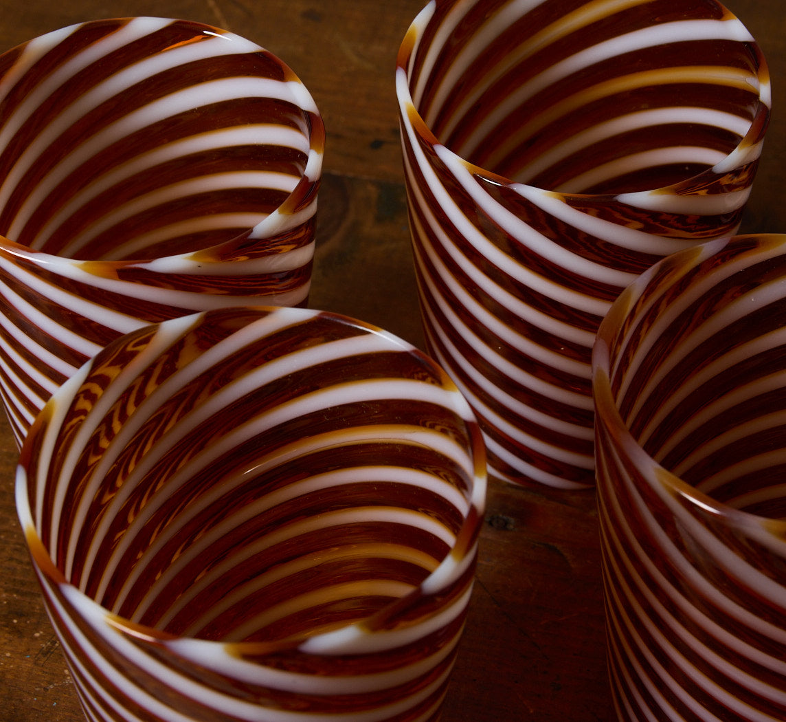 SET OF 6 MURANO GLASSWARE TUMBLERS