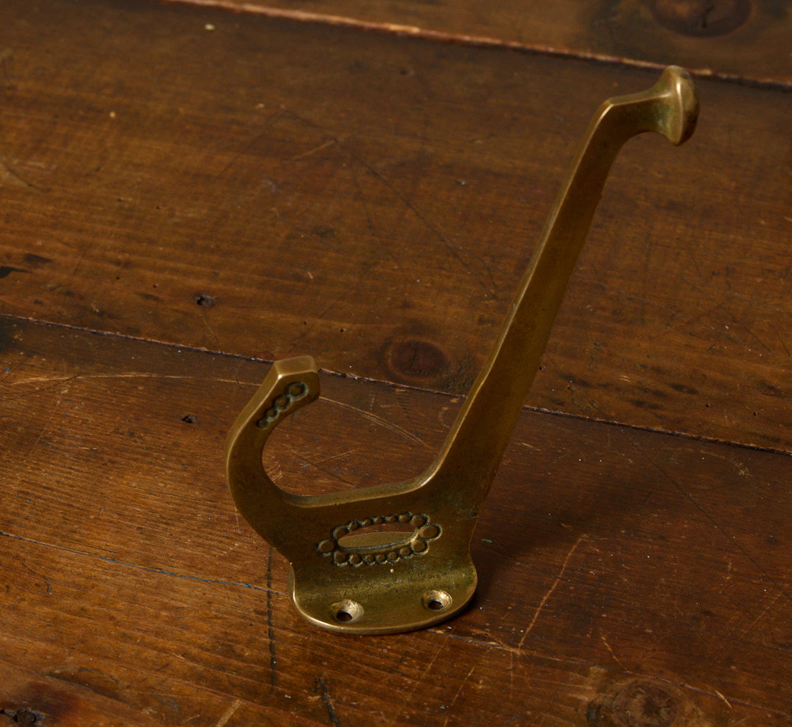 1910S ART NOUVEAU BRASS WALL HOOKS (SET OF 5)