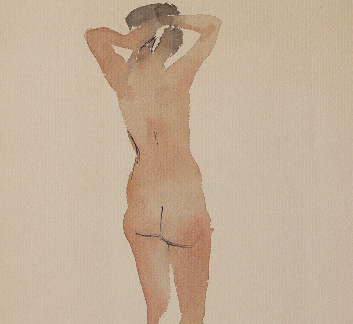 NUDE WATERCOLOR BY FLIP HAMERS CIRCA 1965
