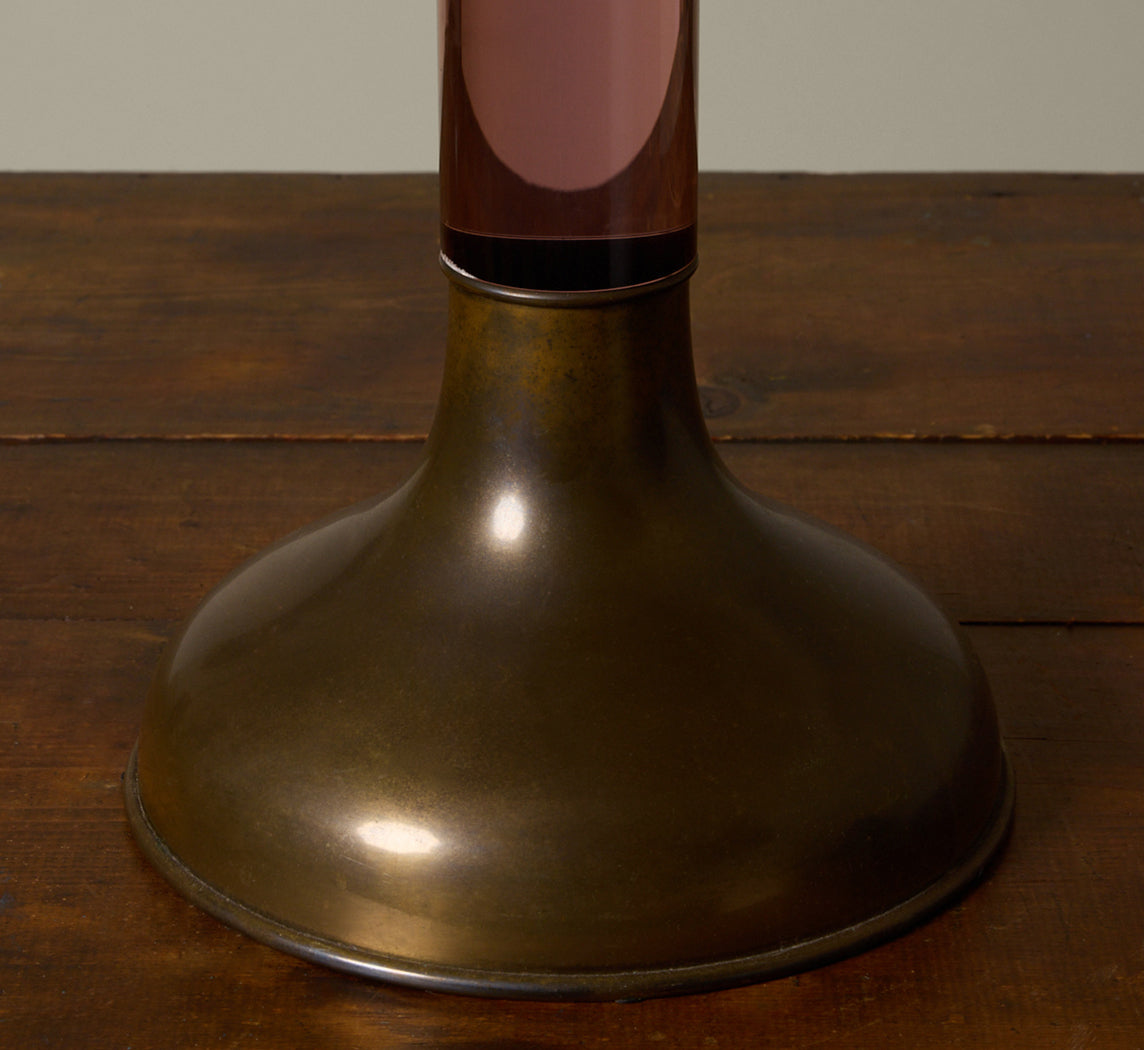 1970S LUCITE AND BRASS MUSHROOM TABLE LAMP