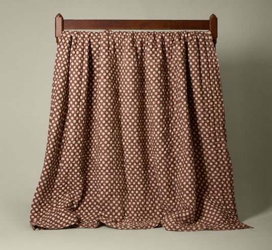 PIERCE & WARD POLKA DOT QUILT IN CREAM AND UMBER
