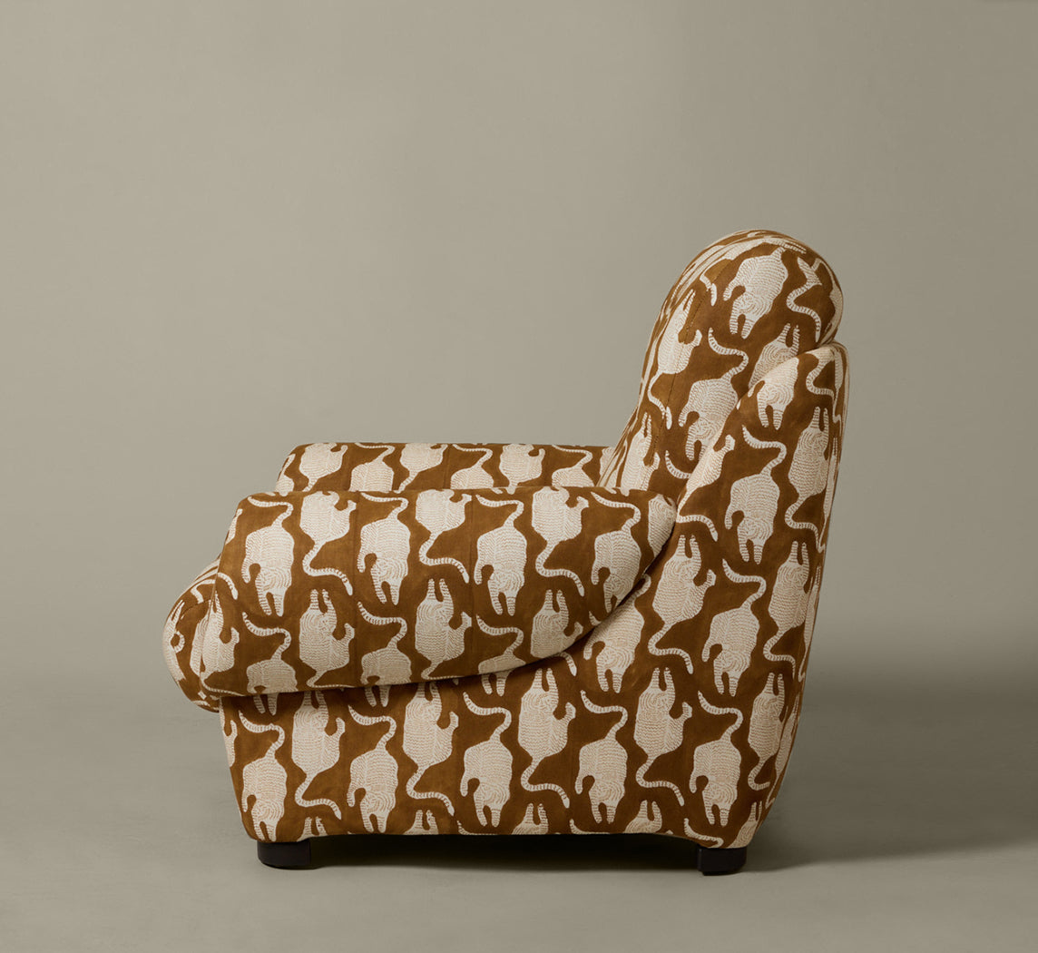 PIERCE & WARD VITTI CHAIR IN VINTAGE TIGER BLOCK PRINT