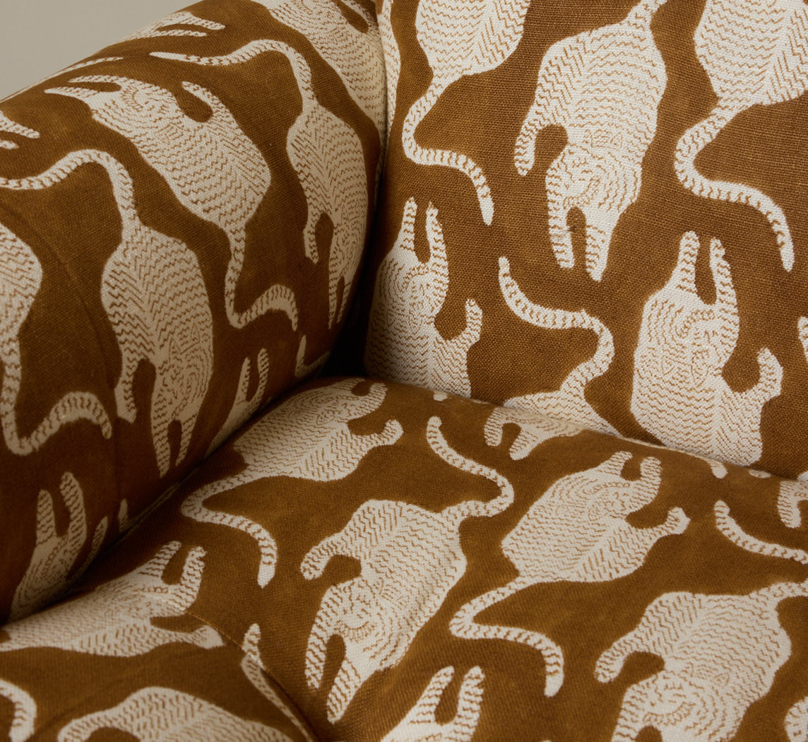 PIERCE & WARD VITTI CHAIR IN VINTAGE TIGER BLOCK PRINT