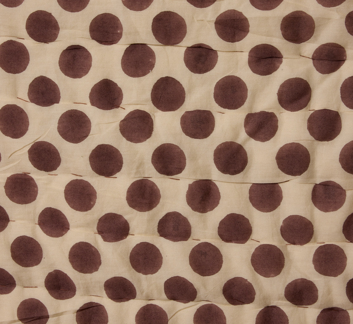 PIERCE & WARD POLKA DOT QUILT IN CREAM AND UMBER