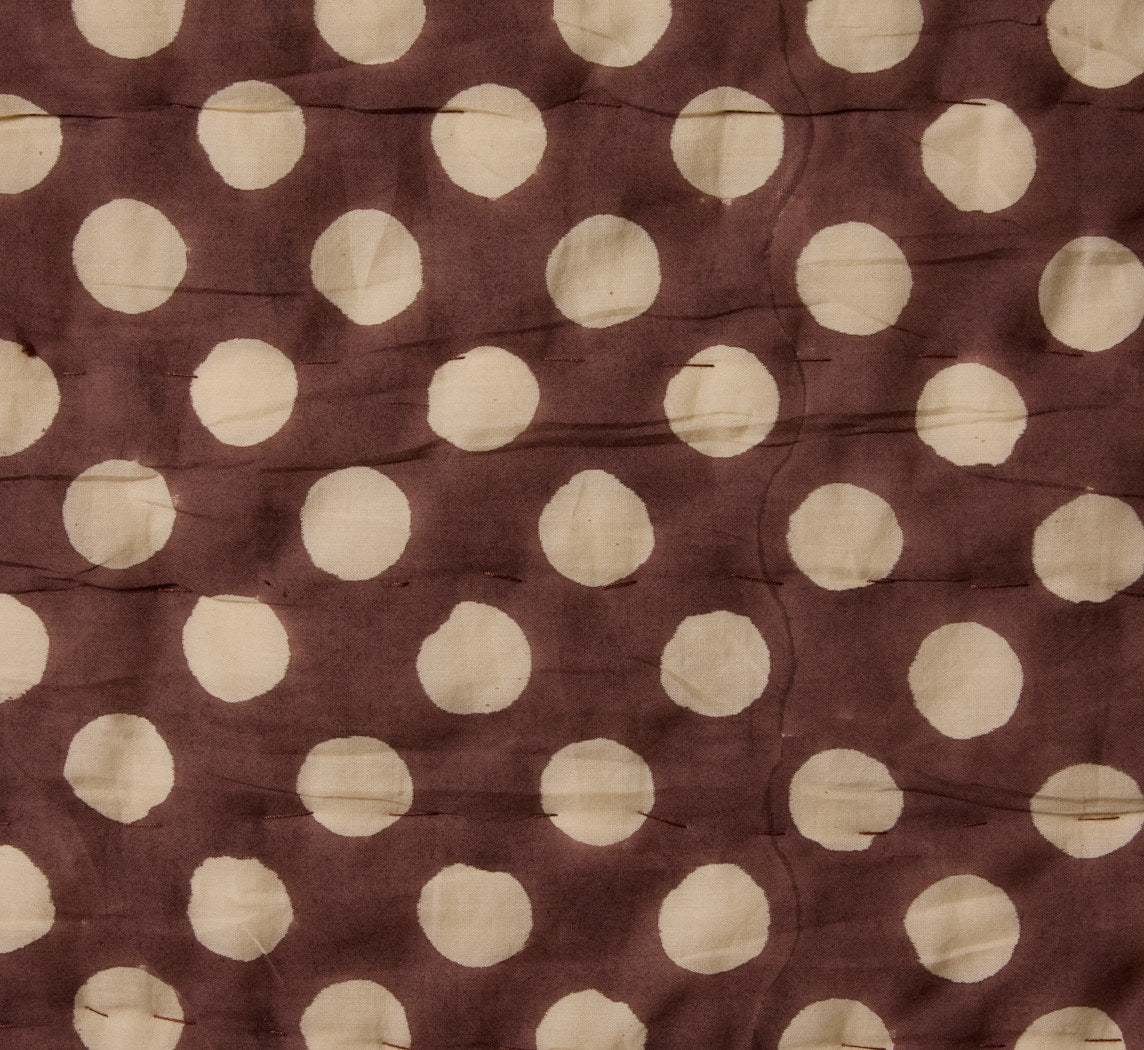 PIERCE & WARD POLKA DOT QUILT IN CREAM AND UMBER