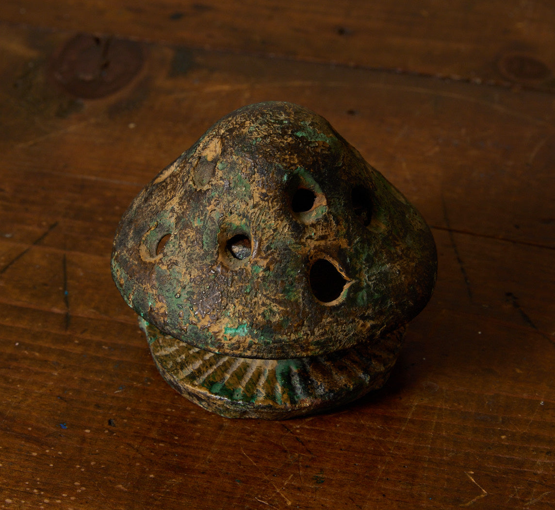 VINTAGE JAPANESE CAST IRON MUSHROOM INCENSE BURNER