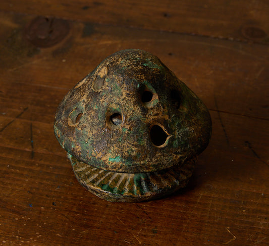 VINTAGE JAPANESE CAST IRON MUSHROOM INCENSE BURNER