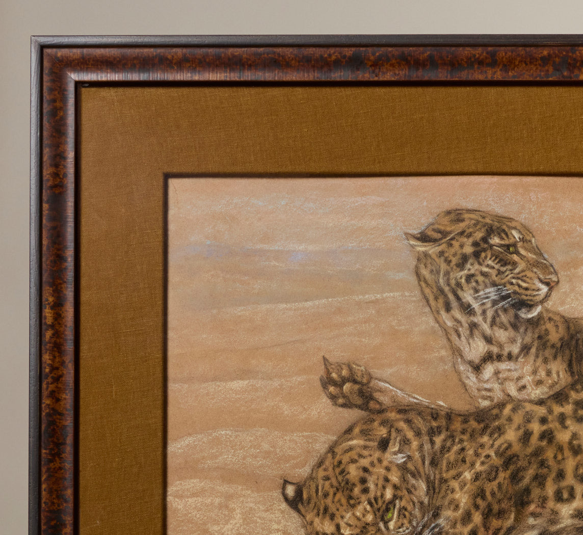 C. 1920S PAIR OF LEOPARDS IN PASTEL