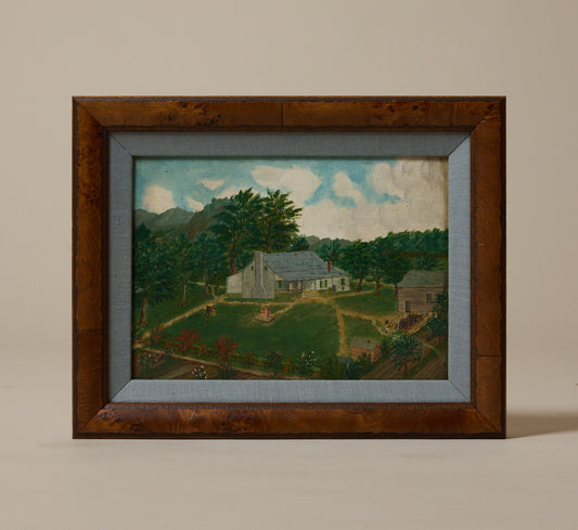 19TH CENTURY AMERICAN FOLK ART HOMESTEAD SCENE