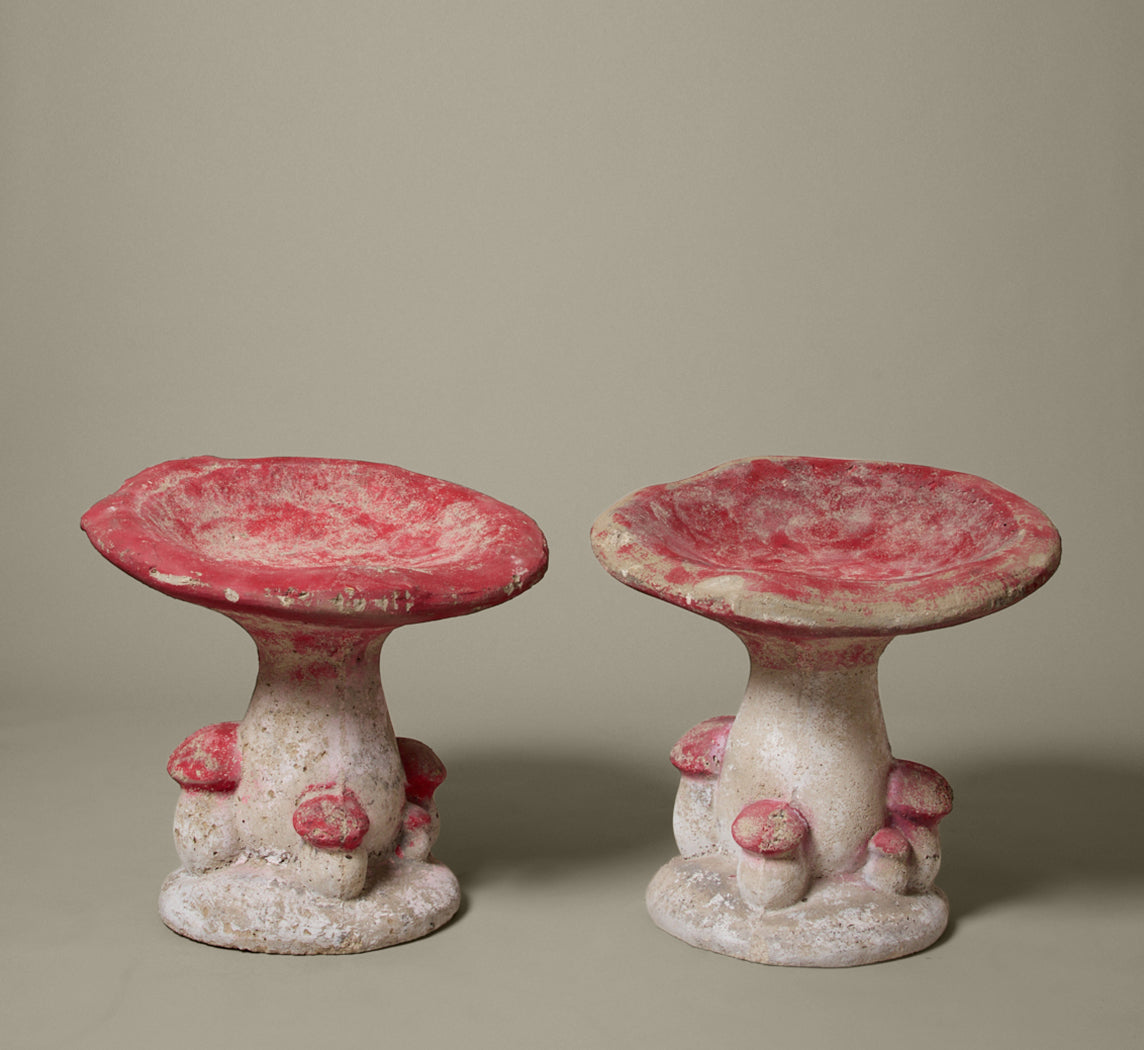 MIDCENTURY FRENCH CAST CONCRETE MUSHROOM GARDEN STOOL