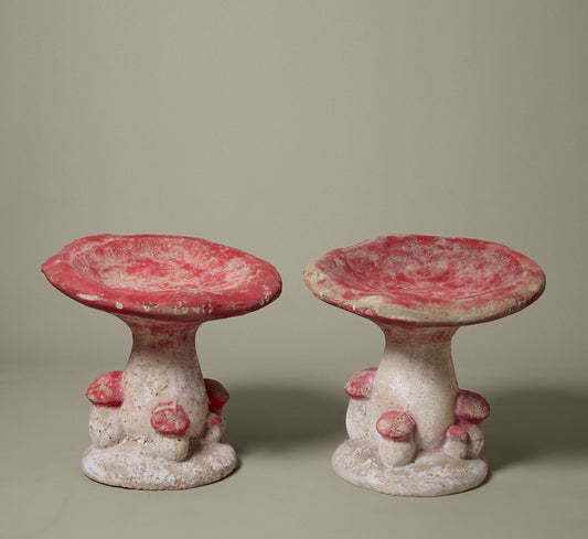 MIDCENTURY FRENCH CAST CONCRETE MUSHROOM GARDEN STOOL