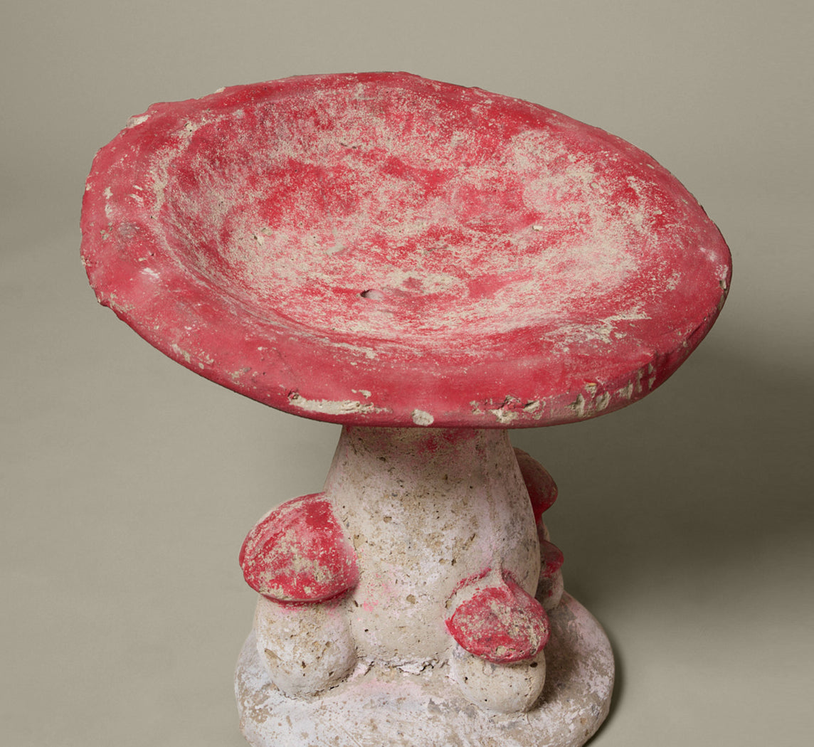 MIDCENTURY FRENCH CAST CONCRETE MUSHROOM GARDEN STOOL