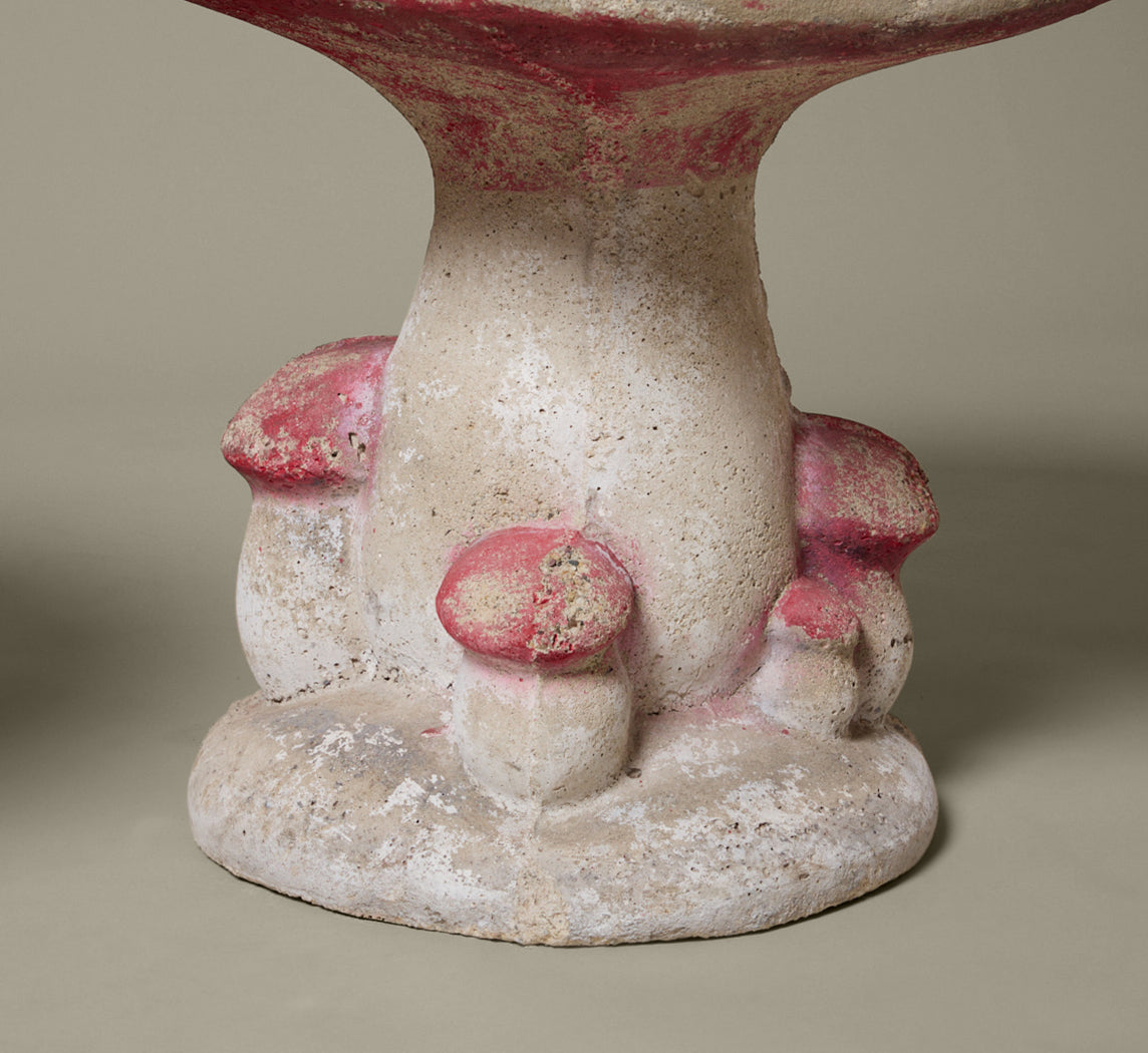 MIDCENTURY FRENCH CAST CONCRETE MUSHROOM GARDEN STOOL