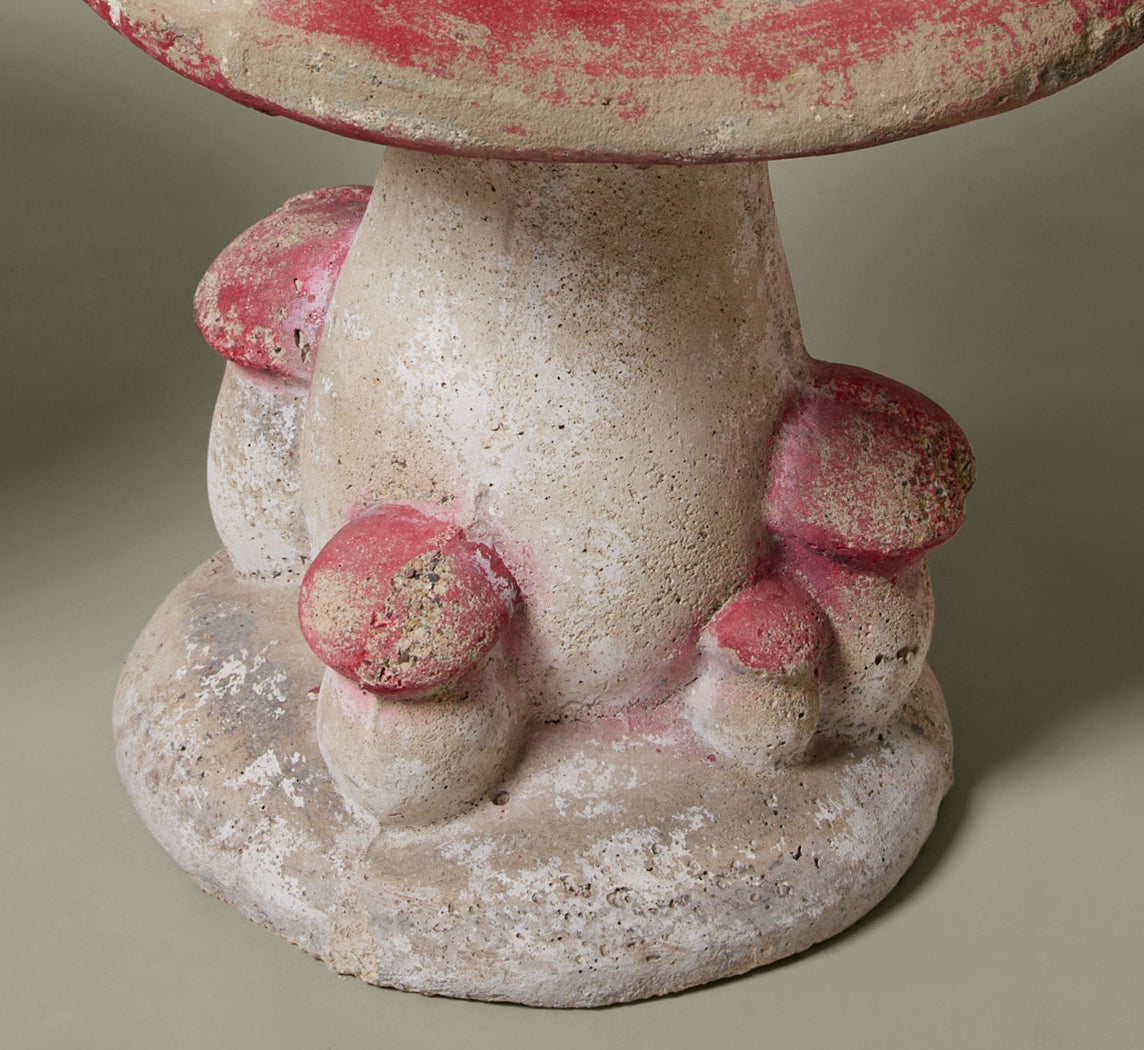 MIDCENTURY FRENCH CAST CONCRETE MUSHROOM GARDEN STOOL