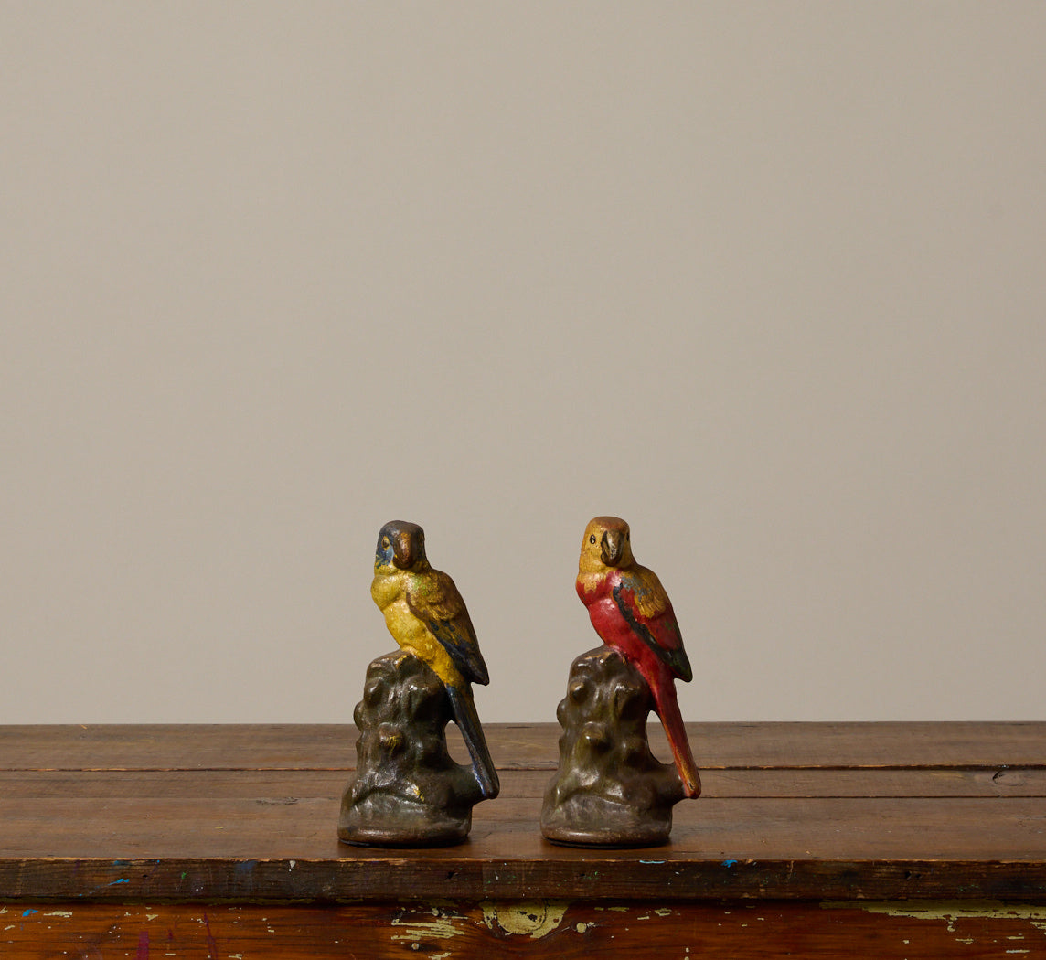 PAIR OF ANTIQUE PARROT BOOKENDS
