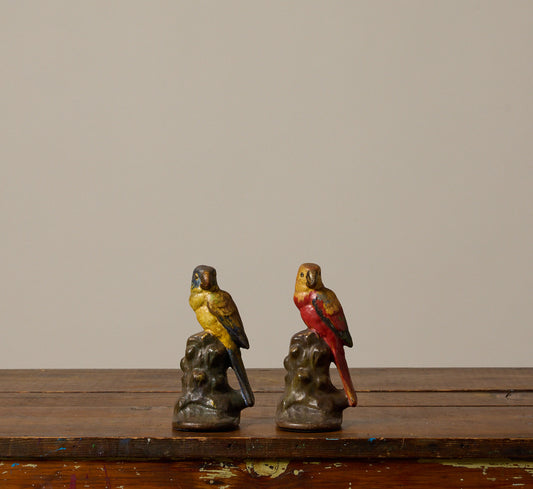 PAIR OF ANTIQUE PARROT BOOKENDS