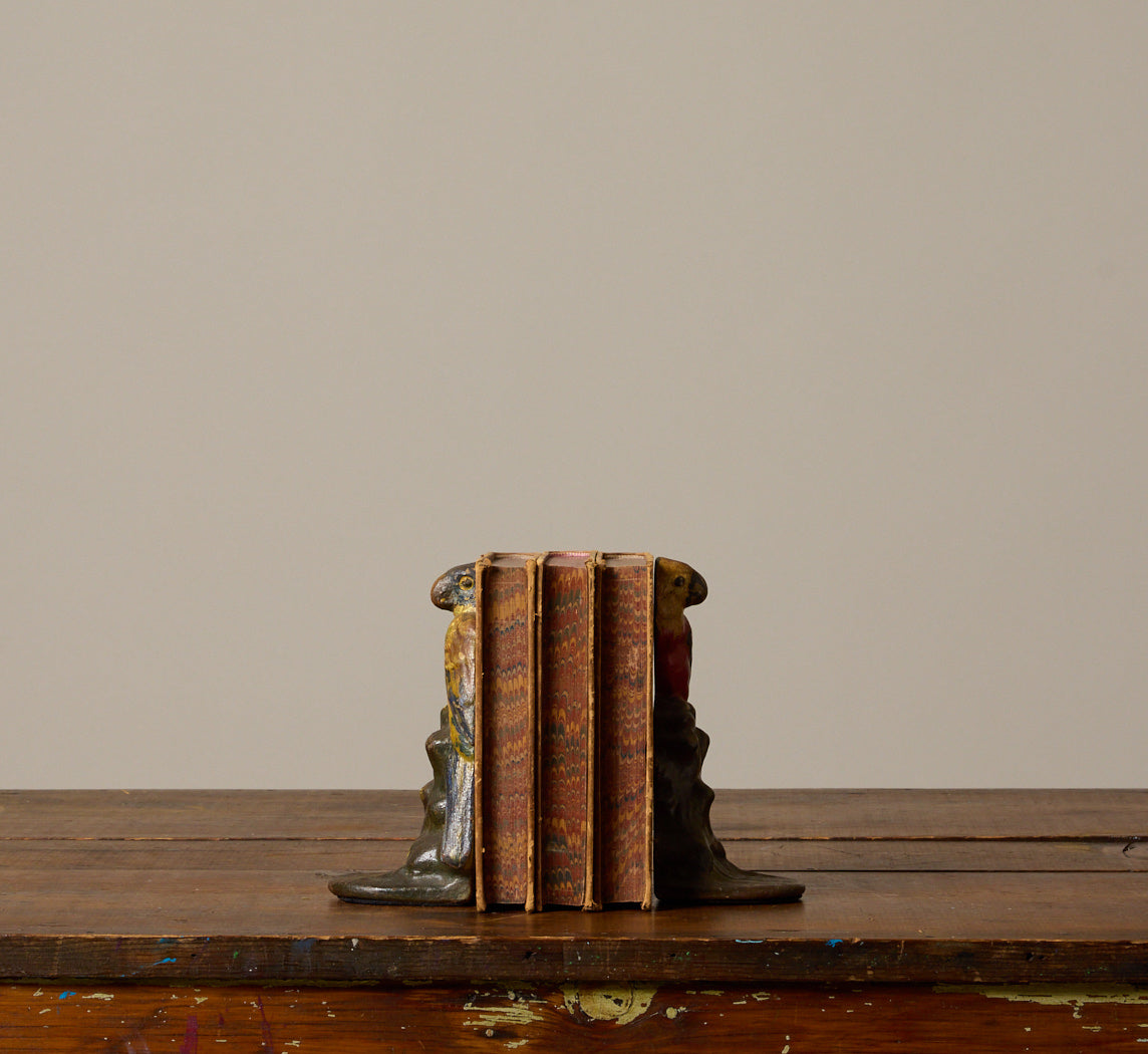 PAIR OF ANTIQUE PARROT BOOKENDS
