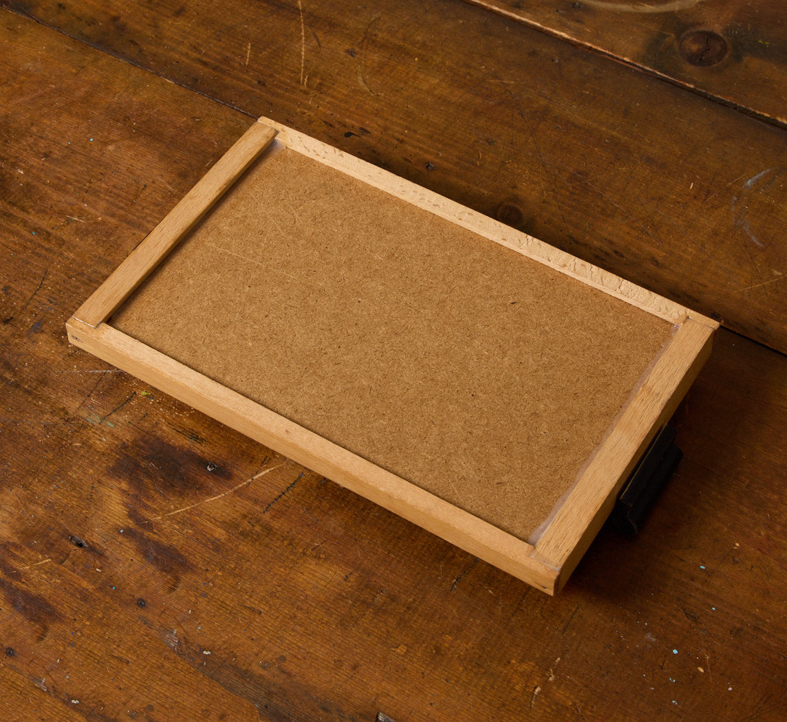 1950S ITALIAN GREEN GLASS & WOOD TRAY