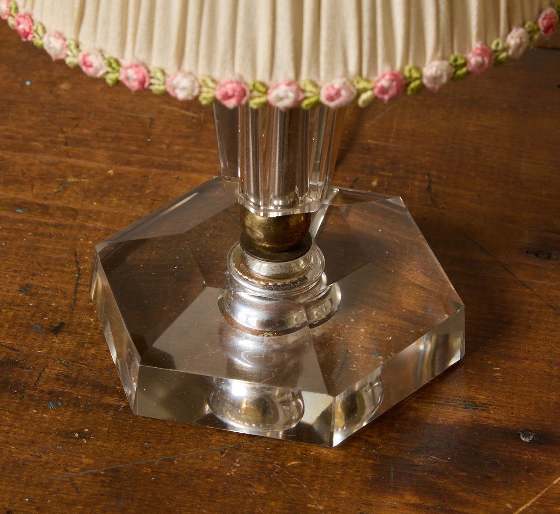 PAIR OF VINTAGE ITALIAN CRYSTAL TABLE LAMPS