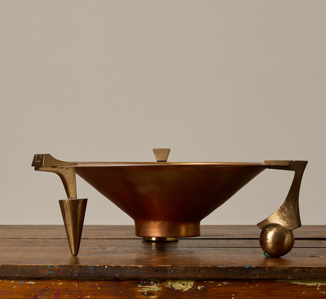 VINTAGE POST MODERN COPPER & BRASS BOWL