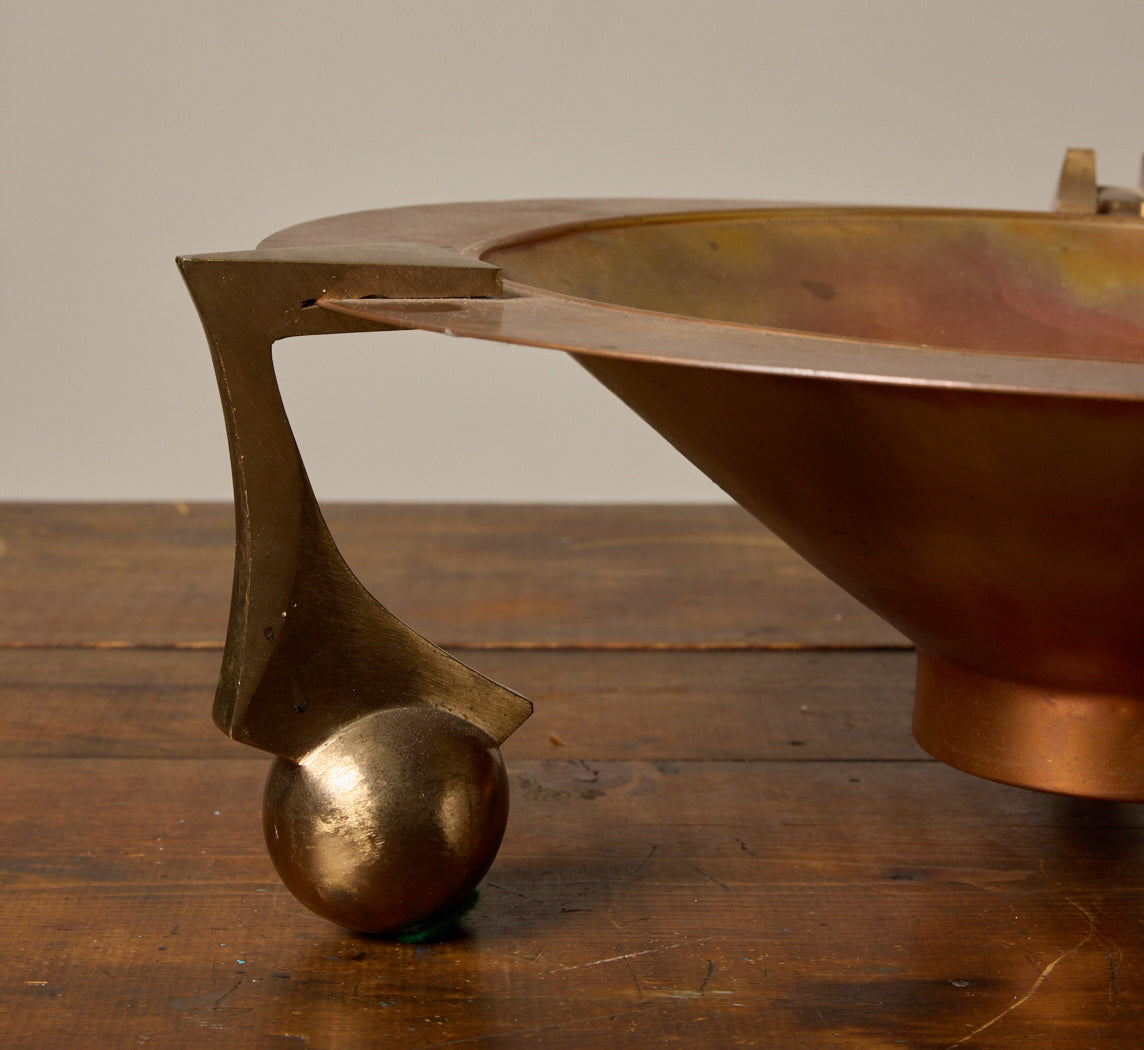 VINTAGE POST MODERN COPPER & BRASS BOWL