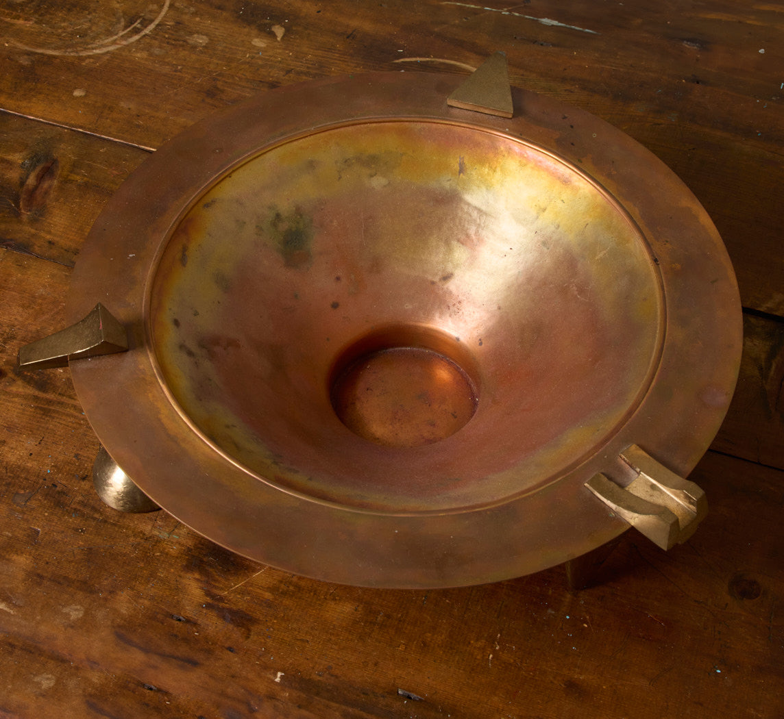 VINTAGE POST MODERN COPPER & BRASS BOWL